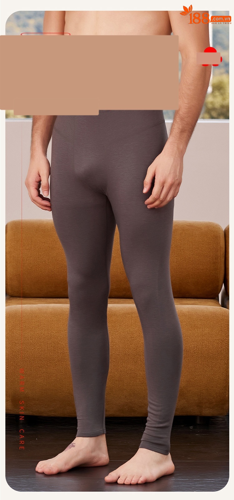 Quần legging len nguyên chất mỏng Hengyuanxiang ôm sát, giữ ấm mùa thu đông — Màu xanh hải quân nam chi tiết 4