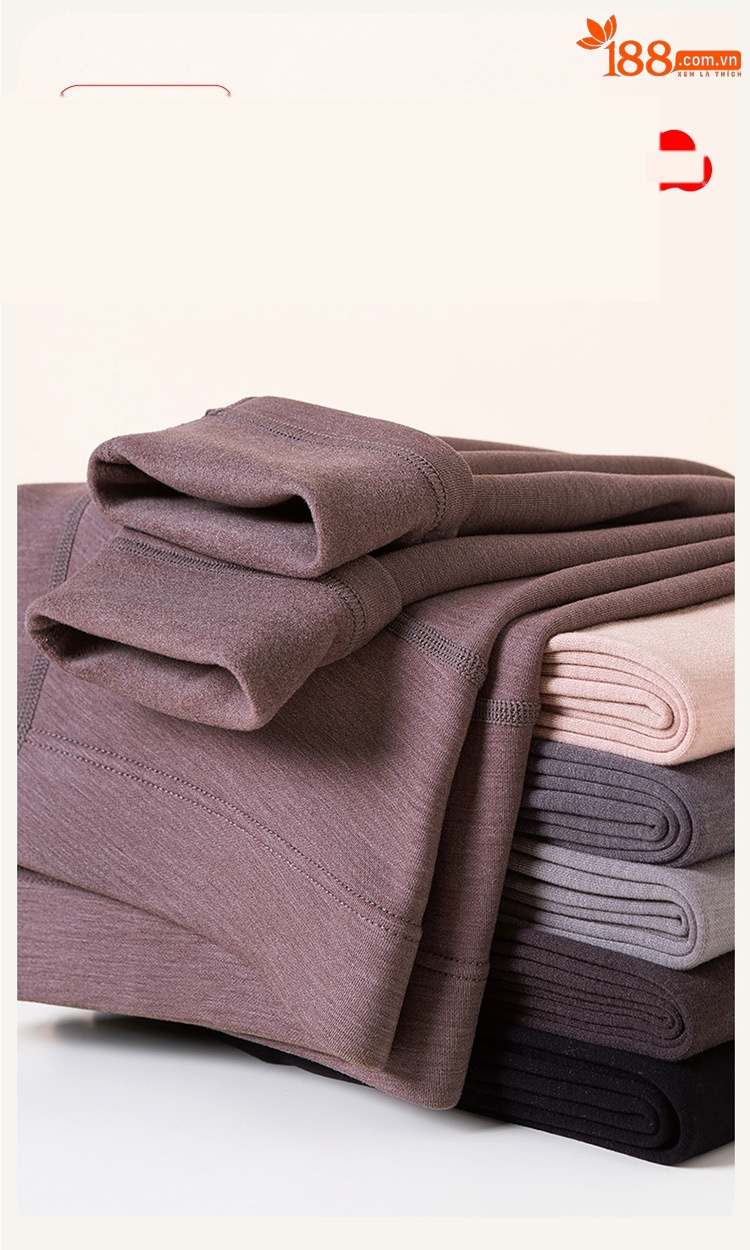 Quần legging len nguyên chất mỏng Hengyuanxiang ôm sát, giữ ấm mùa thu đông — Màu xanh hải quân nam chi tiết 6