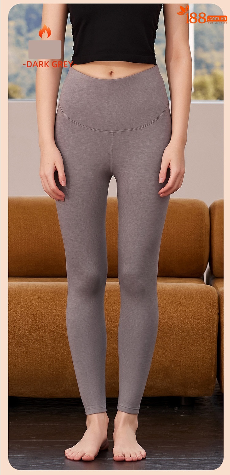 Quần legging len nguyên chất mỏng Hengyuanxiang ôm sát, giữ ấm mùa thu đông — Màu xanh hải quân nam chi tiết 11