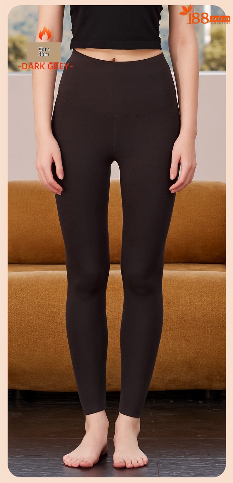 Quần legging len nguyên chất mỏng Hengyuanxiang ôm sát, giữ ấm mùa thu đông — Màu xanh hải quân nam chi tiết 13