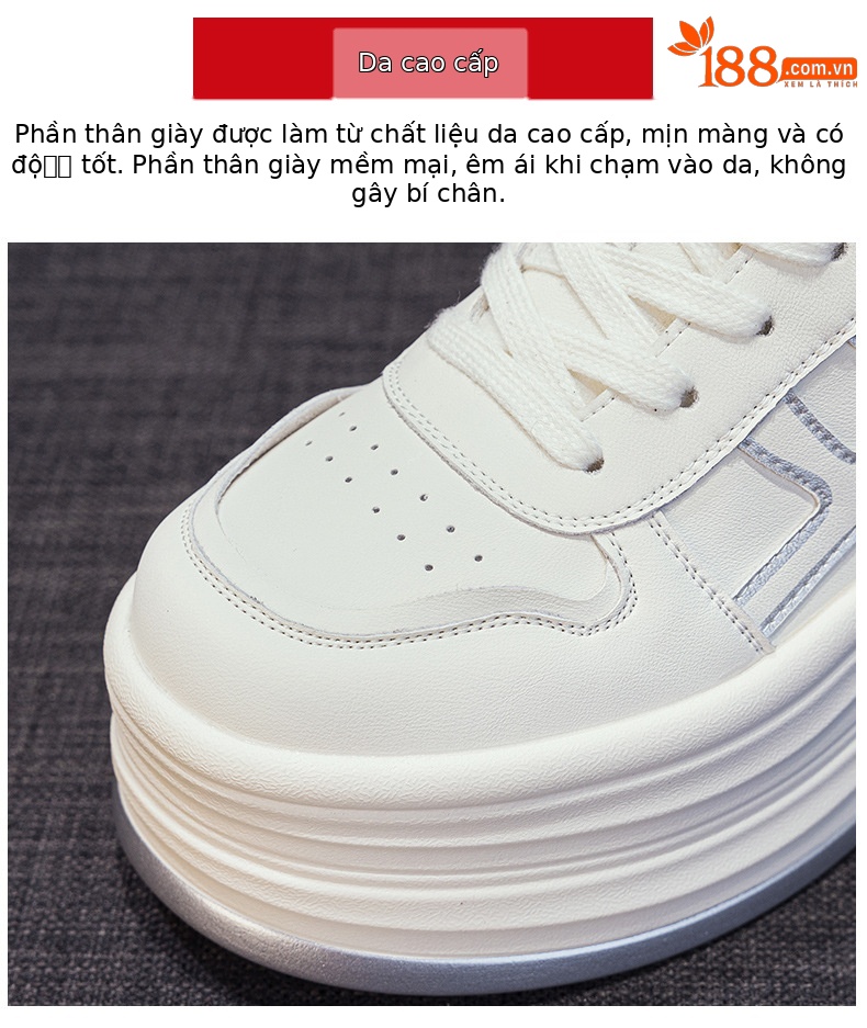 Giày sneaker nữ đế dày tăng chiều cao phong cách thể thao đa năng — M2985 lót đơn màu bạc, M2985-1 cộng với nhung đỏ, M2985-1 plus nhung bạc, M2985 lót đơn màu đỏ chi tiết 7