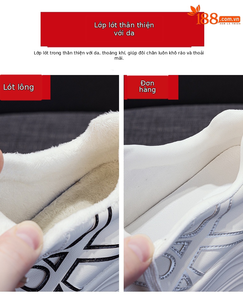 Giày sneaker nữ đế dày tăng chiều cao phong cách thể thao đa năng — M2985 lót đơn màu bạc, M2985-1 cộng với nhung đỏ, M2985-1 plus nhung bạc, M2985 lót đơn màu đỏ chi tiết 8