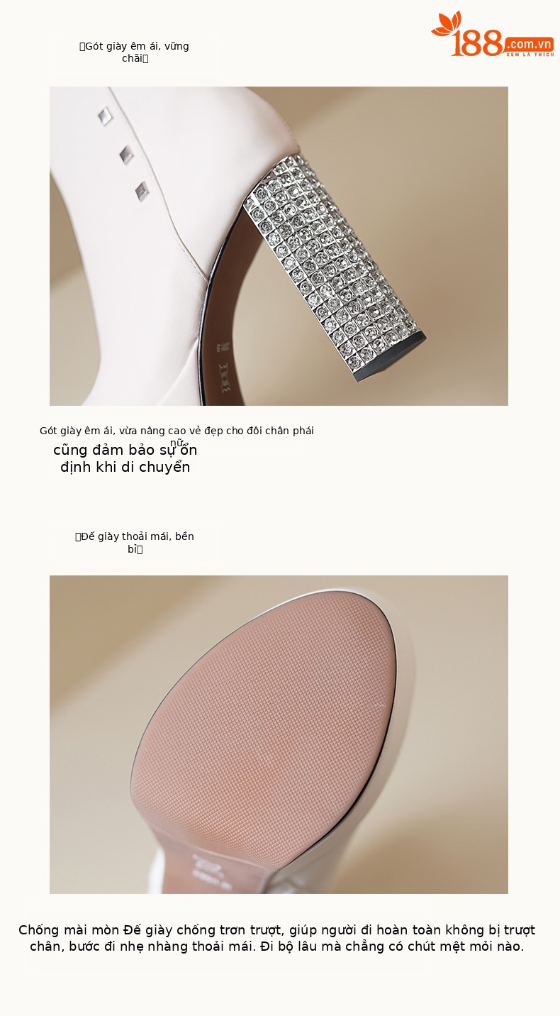 Boot nữ cổ thấp gót siêu cao 11 cm đế platform da bò đầu, đính đá pha lê — Lớp lót nhung đen chi tiết 9