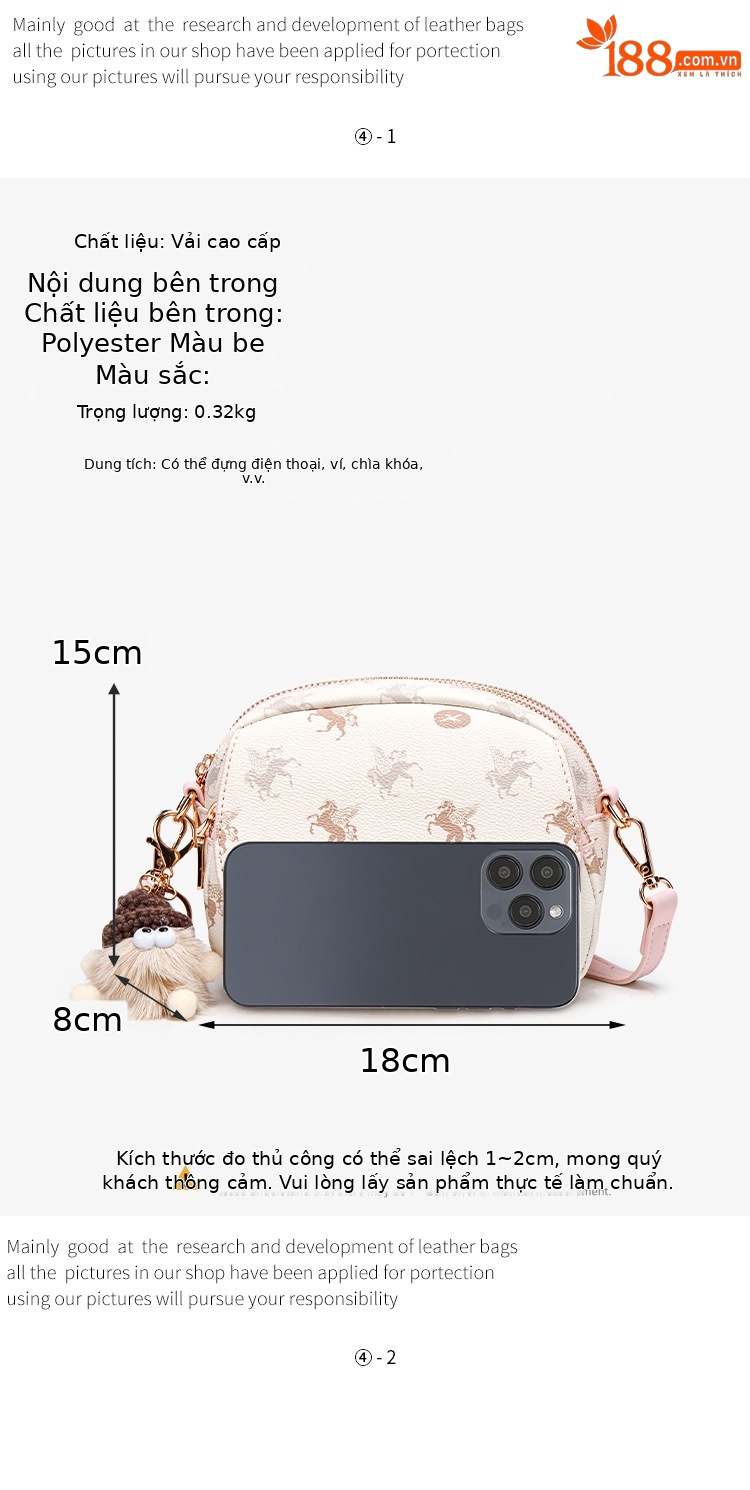 Túi đeo chéo nữ dây xích vintage họa tiết monogram Thu Đông 2025 chi tiết 7