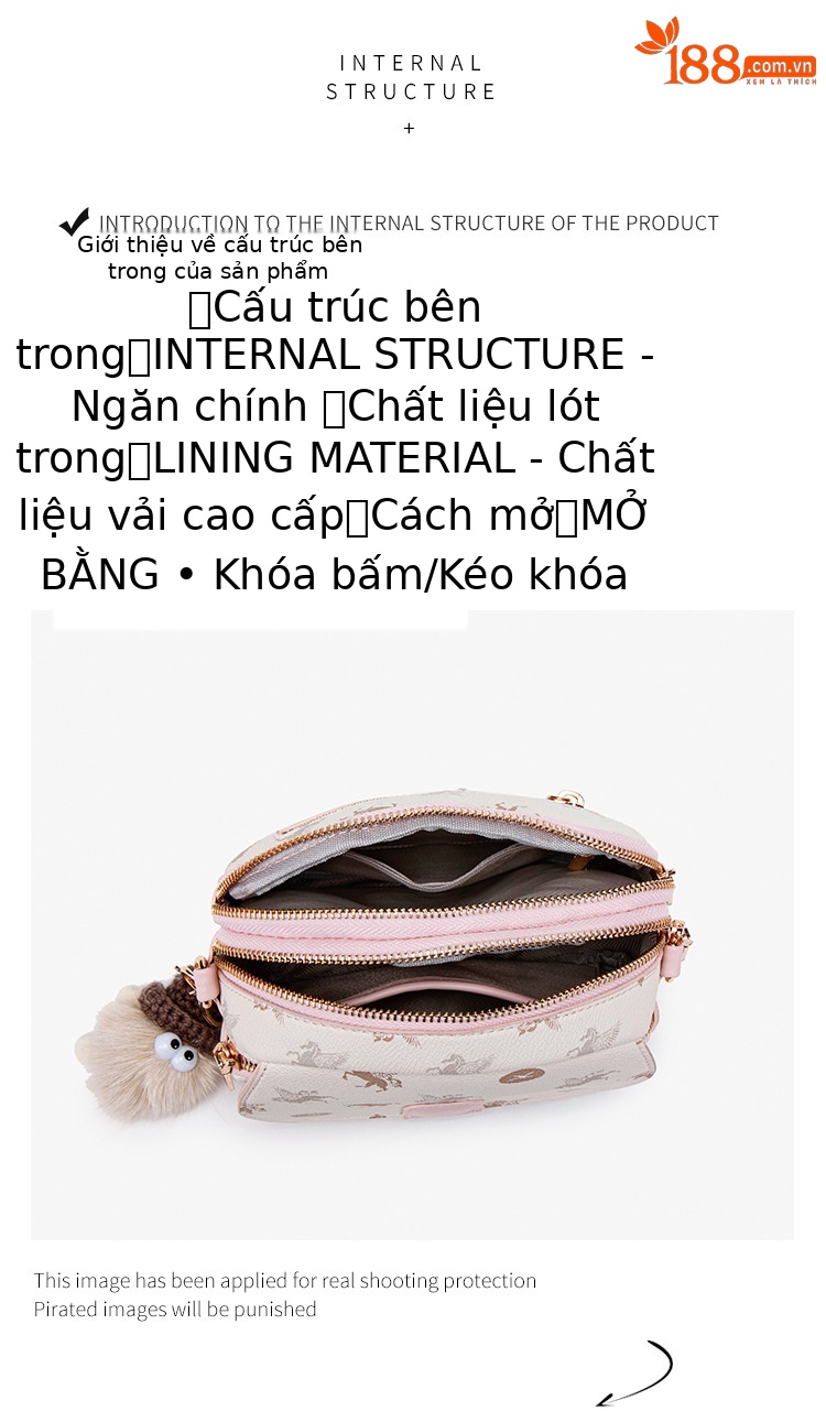Túi đeo chéo nữ dây xích vintage họa tiết monogram Thu Đông 2025 chi tiết 8