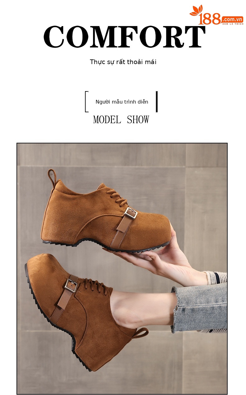 Giày lười nữ Birkenstock đế xuồng dày nâng chiều cao, đế mềm mùa thu — con lạc đà chi tiết 11