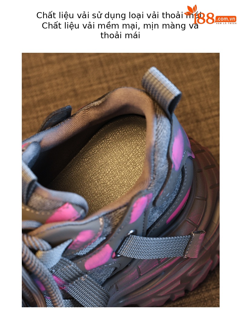 Giày sneaker nữ chunky đế dày nâng chiều cao phong cách Hàn Quốc — màu đen chi tiết 8