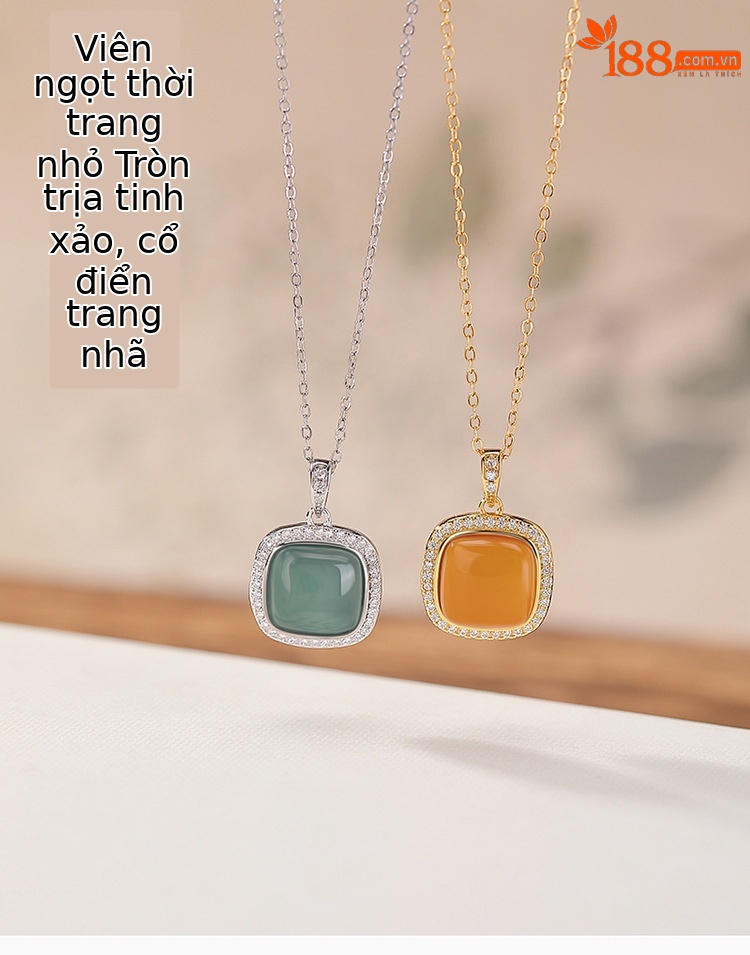 Mặt dây chuyền bạc S925 mạ vàng hình sáp ong vuông tinh tế — Mô hình sáp ong (không bao gồm dây chuyền) chi tiết 1