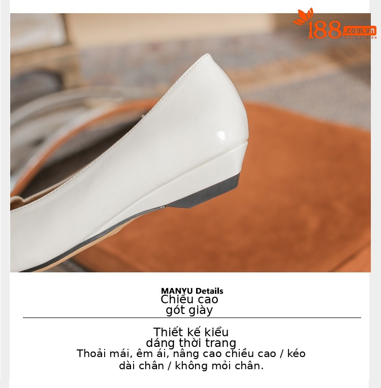 Giày cao gót nữ mũi nhọn gót wedge kiểu Pháp, gót thấp, miệng nông — màu đen chi tiết 5