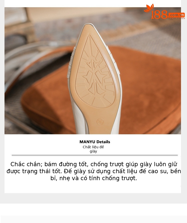 Giày cao gót nữ mũi nhọn gót wedge kiểu Pháp, gót thấp, miệng nông — màu đen chi tiết 6
