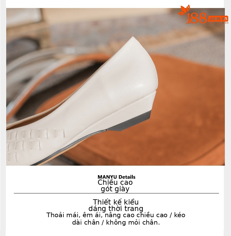 Giày cao gót nữ mũi nhọn đế xuồng kiểu Pháp gót thấp — màu đen chi tiết 5
