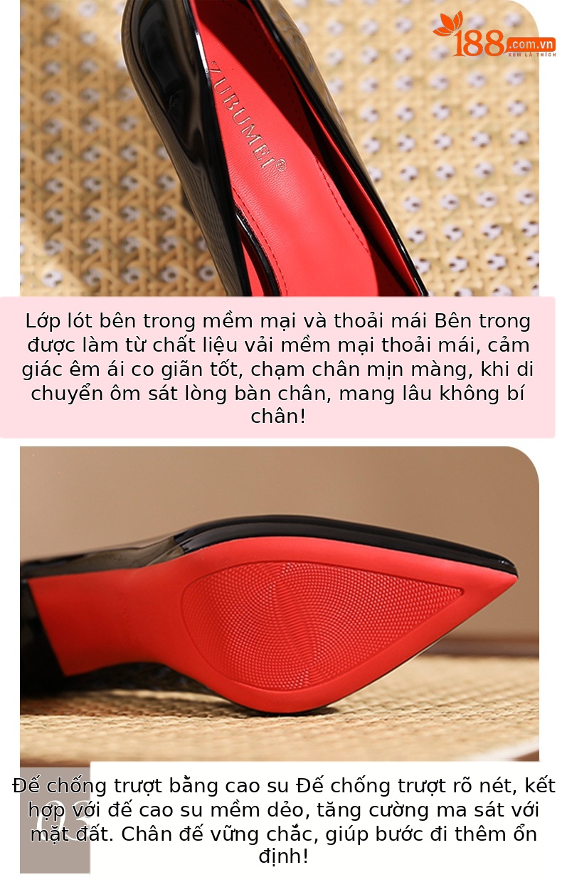 Giày cao gót mũi nhọn đế xuồng platform dự tiệc cưới, gót 10 cm — Hình khỏa thân-10cm chi tiết 4