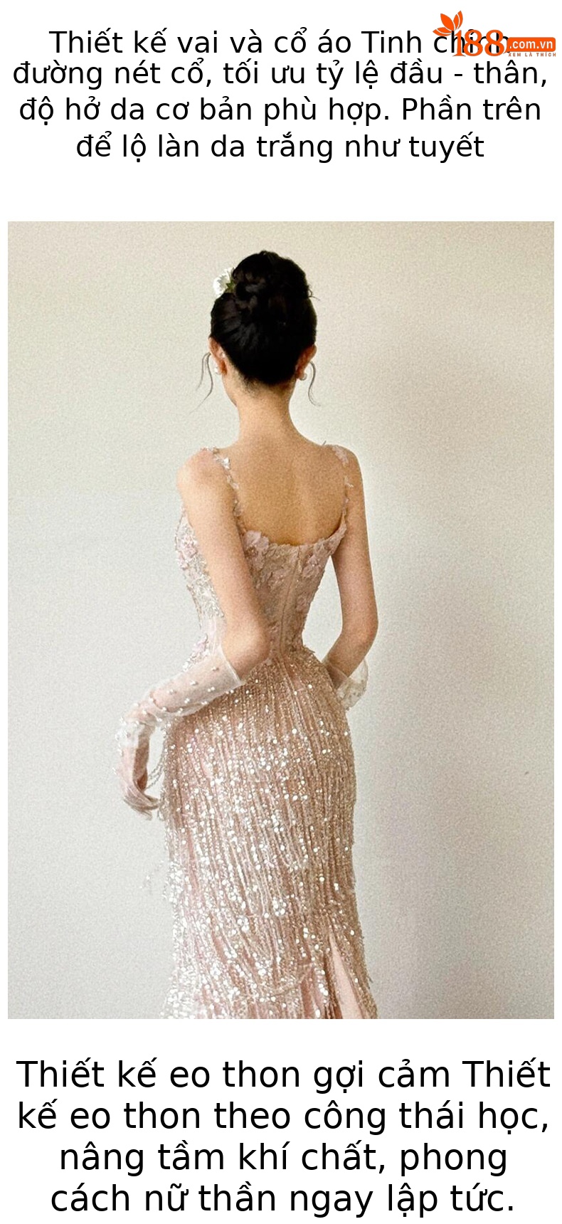 Đầm dạ hội maxi không dây thiết kế tua rua, phù hợp dự tiệc cưới và dẫn chương trình — Màu sắc hình ảnh chi tiết 4