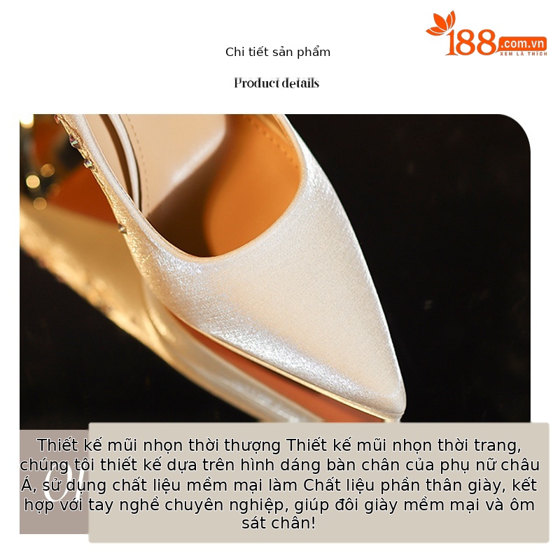 Giày cao gót nữ đế xuồng mũi nhọn, gót 8 cm, phong cách mới thu đông — Rượu vang đỏ-8cm chi tiết 4