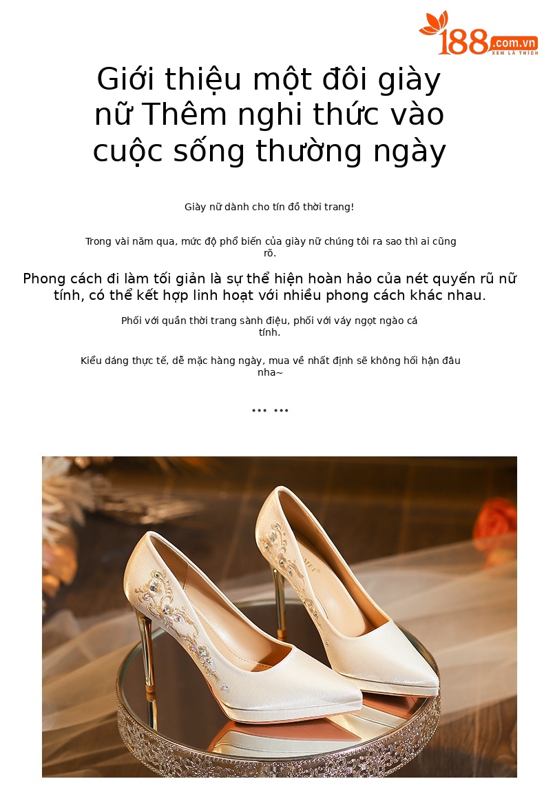 Giày cao gót nữ đế xuồng mũi nhọn, gót 8 cm, phong cách mới thu đông — Rượu vang đỏ-8cm chi tiết 2