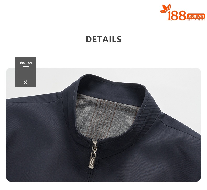 Áo khoác nam cổ đứng Hengyuanxiang dáng bomber mùa thu đông plus size — màu đen chi tiết 11