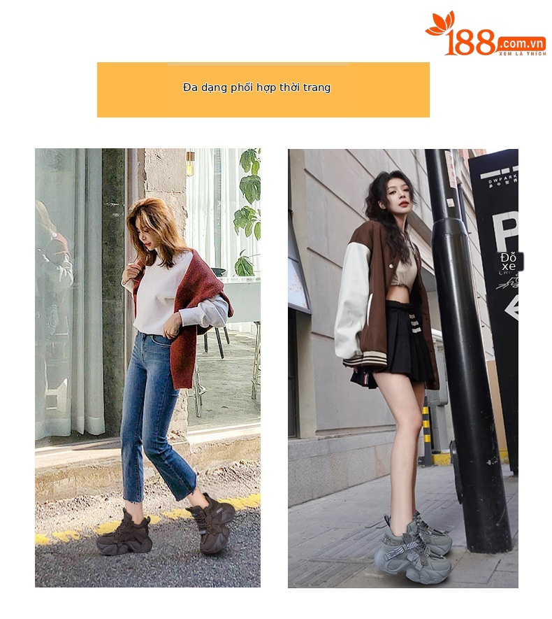 Giày sneaker nữ chunky đế dày tăng chiều cao 8cm, đính đá pha lê, dây buộc thời trang — M2991 lót đơn màu đen, M2991-1 plus nhung nâu, M2991 lót đơn màu xám, M2991-1 plus nhung xám chi tiết 6
