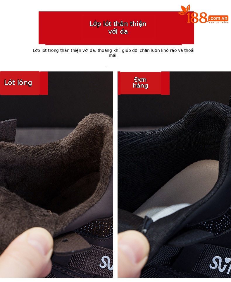 Giày sneaker nữ chunky đế dày tăng chiều cao 8cm, đính đá pha lê, dây buộc thời trang — M2991 lót đơn màu đen, M2991-1 plus nhung nâu, M2991 lót đơn màu xám, M2991-1 plus nhung xám chi tiết 8