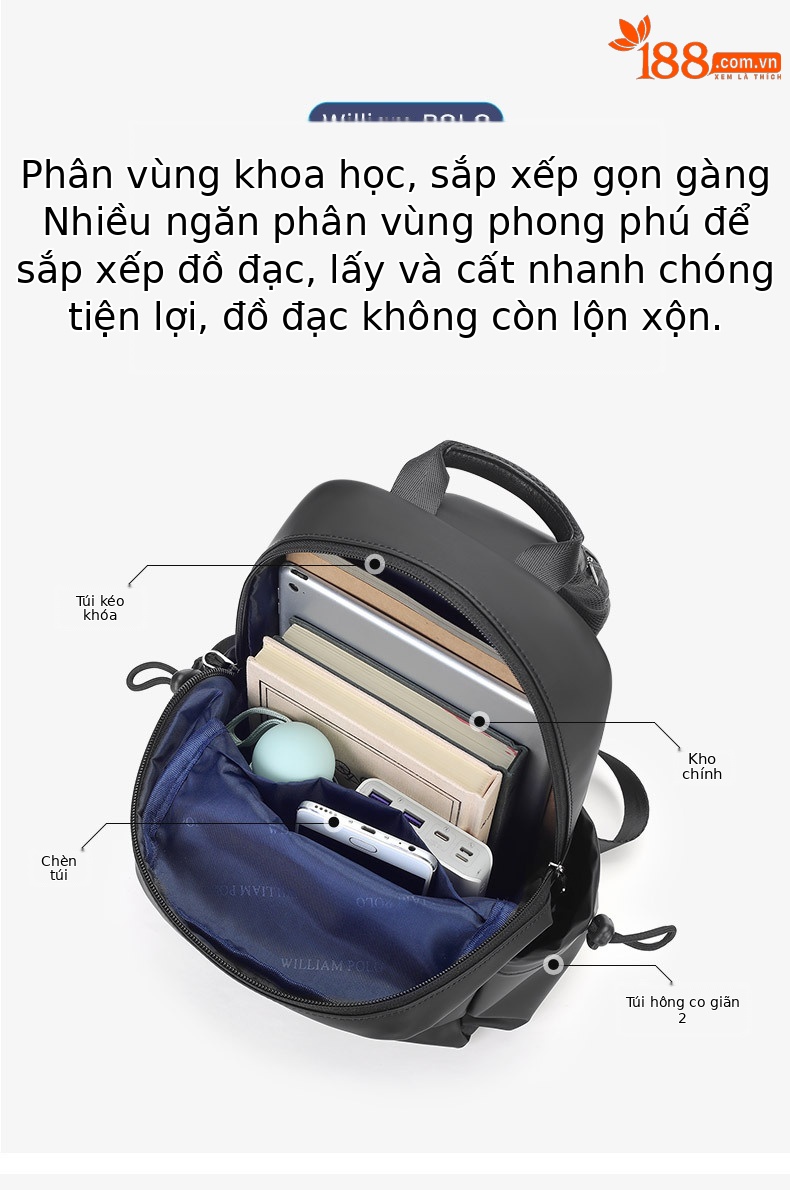 Túi đeo chéo nam thời trang nhẹ, dung tích lớn đa năng ngoài trời chi tiết 9