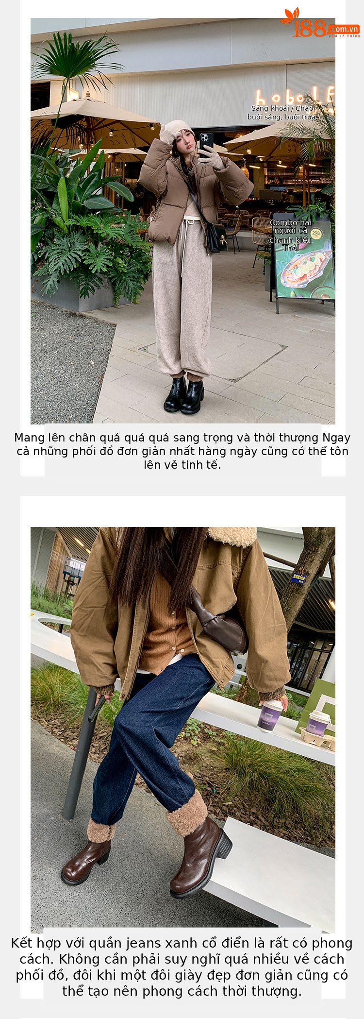 Boot nữ mũi tròn cổ ngắn lót lông giữ ấm gót cao — màu đen chi tiết 9