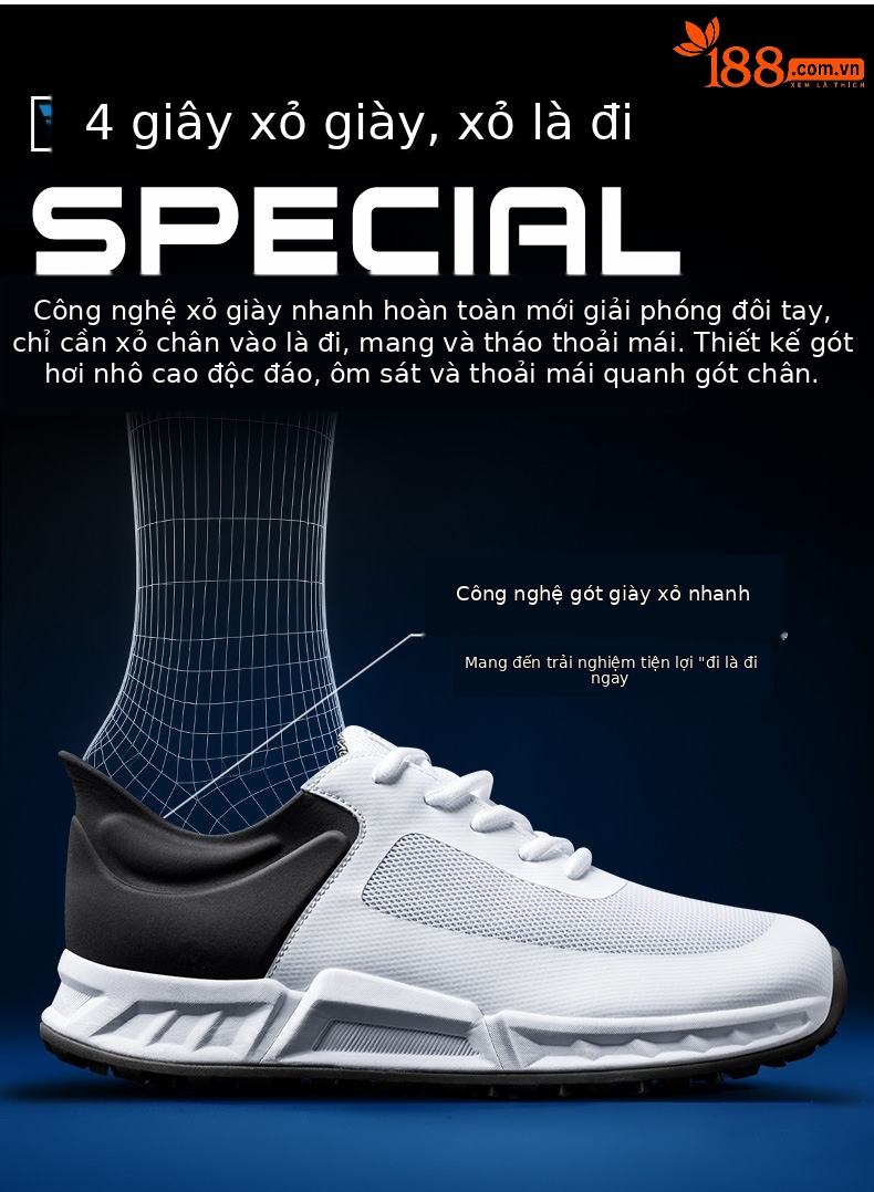 Giày golf nam PGM đế đệm phục hồi, lưới thoáng khí chống trơn trượt — XZ443-Lingyun Xám chi tiết 7
