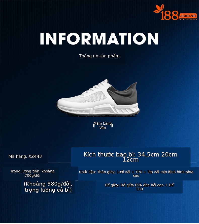 Giày golf nam PGM đế đệm phục hồi, lưới thoáng khí chống trơn trượt — XZ443-Lingyun Xám chi tiết 10