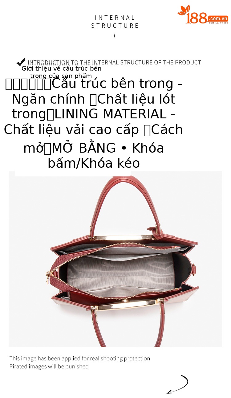 Túi xách cưới nữ thêu tinh tế dung tích lớn phong cách sang trọng chi tiết 8