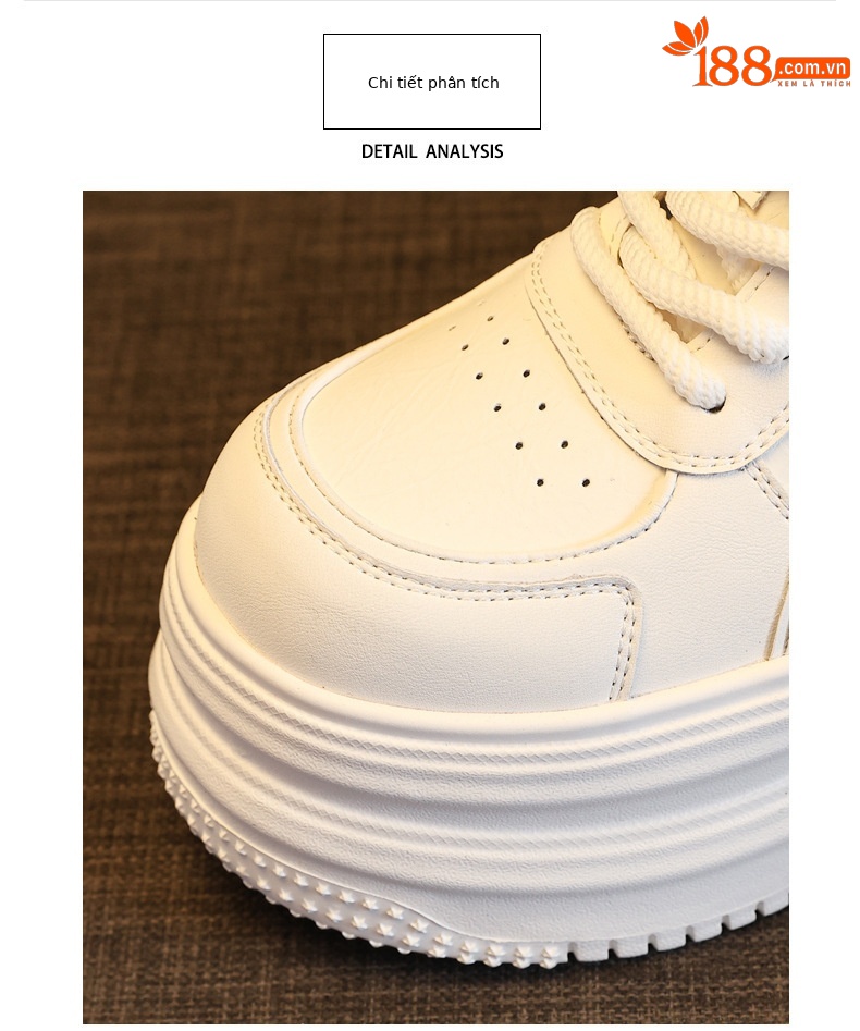 Giày sneaker nữ đế dày tăng chiều cao, phong cách đa năng, lót nhung ấm — gạo nâu chi tiết 7