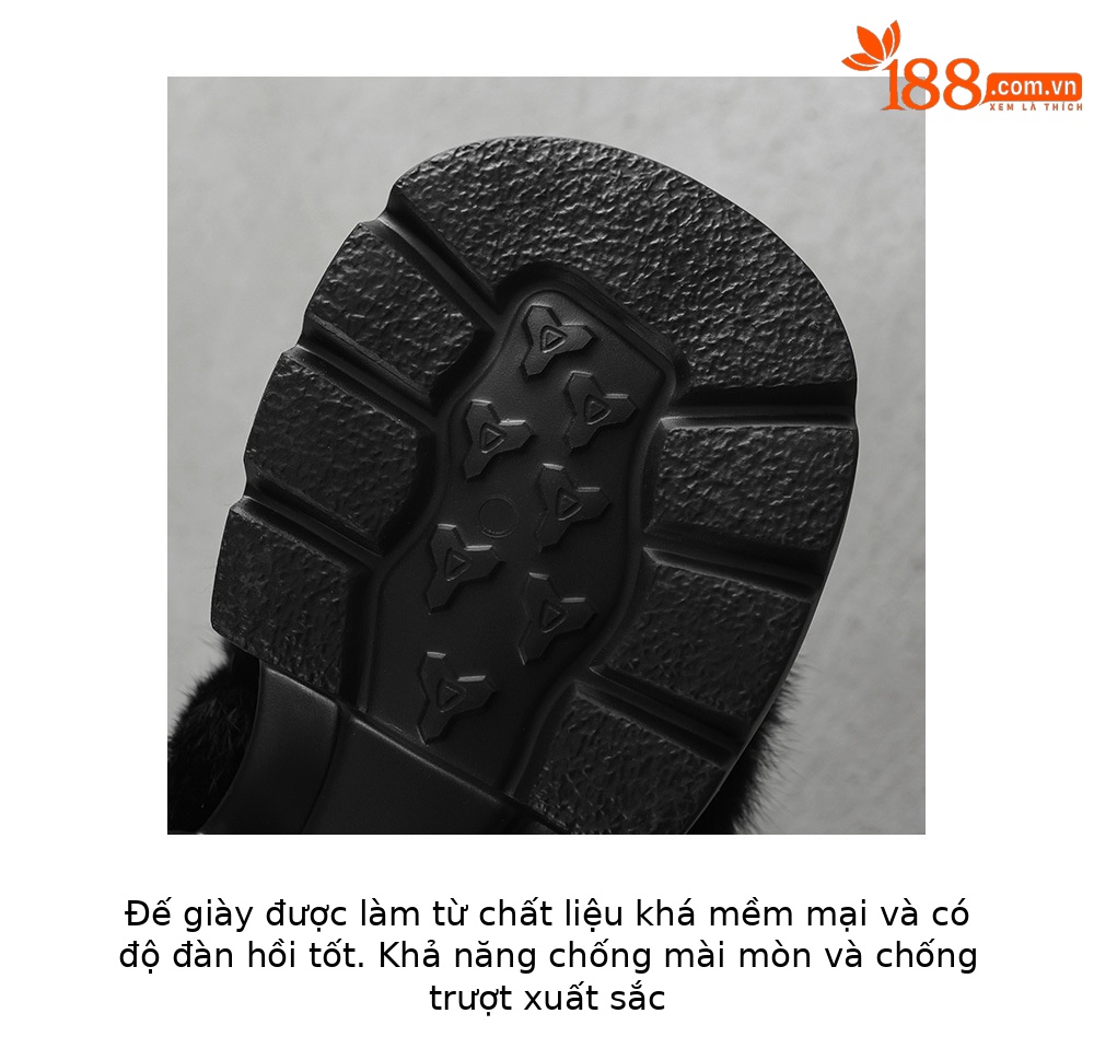 Giày bốt tuyết lông dày da thật 10cm, đế siêu dày, cổ ngắn, tăng chiều cao — màu đen chi tiết 7