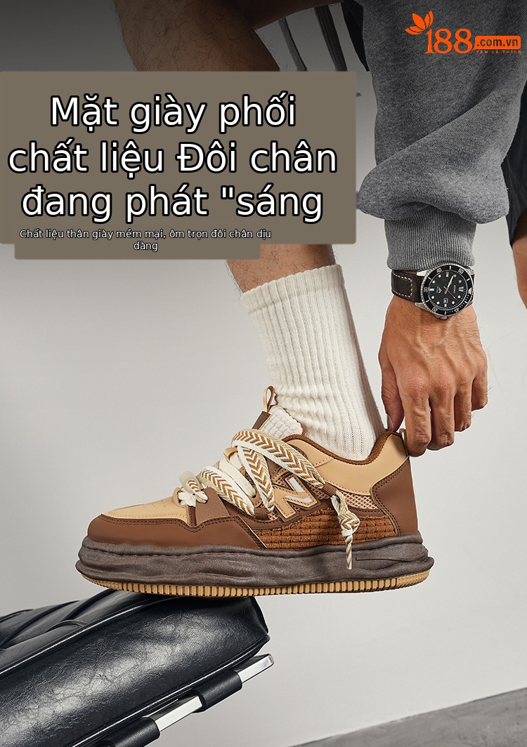 Giày thể thao nam đế dày phong cách Balance, thoáng khí, hợp thời trang — 699m kaki chi tiết 6