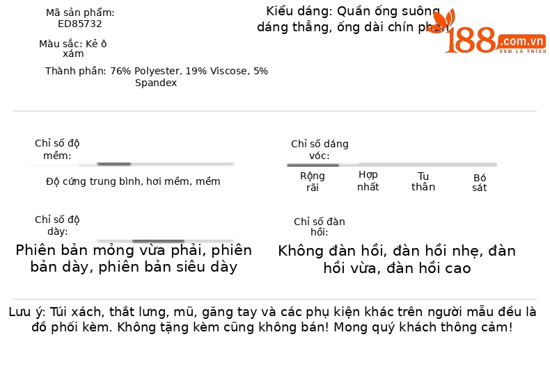 Quần ống đứng kẻ sọc len nữ lưng cao dáng rộng thu đông — kẻ sọc màu xám chi tiết 6