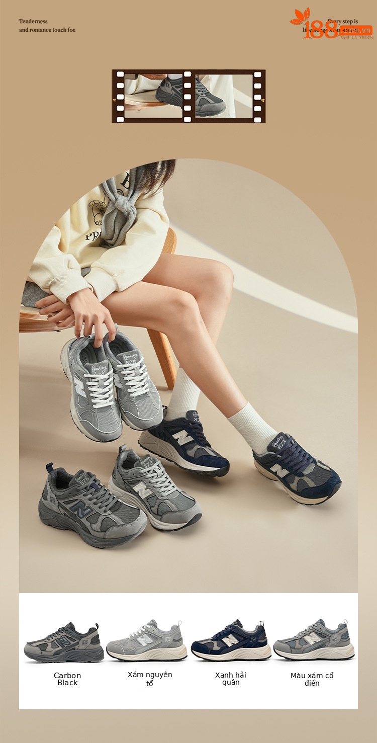 Giày thể thao retro unisex Putian Xuân Thu Balance Cool Running N878 đế dày giảm chấn — 878 Yuanzu màu xám chi tiết 4
