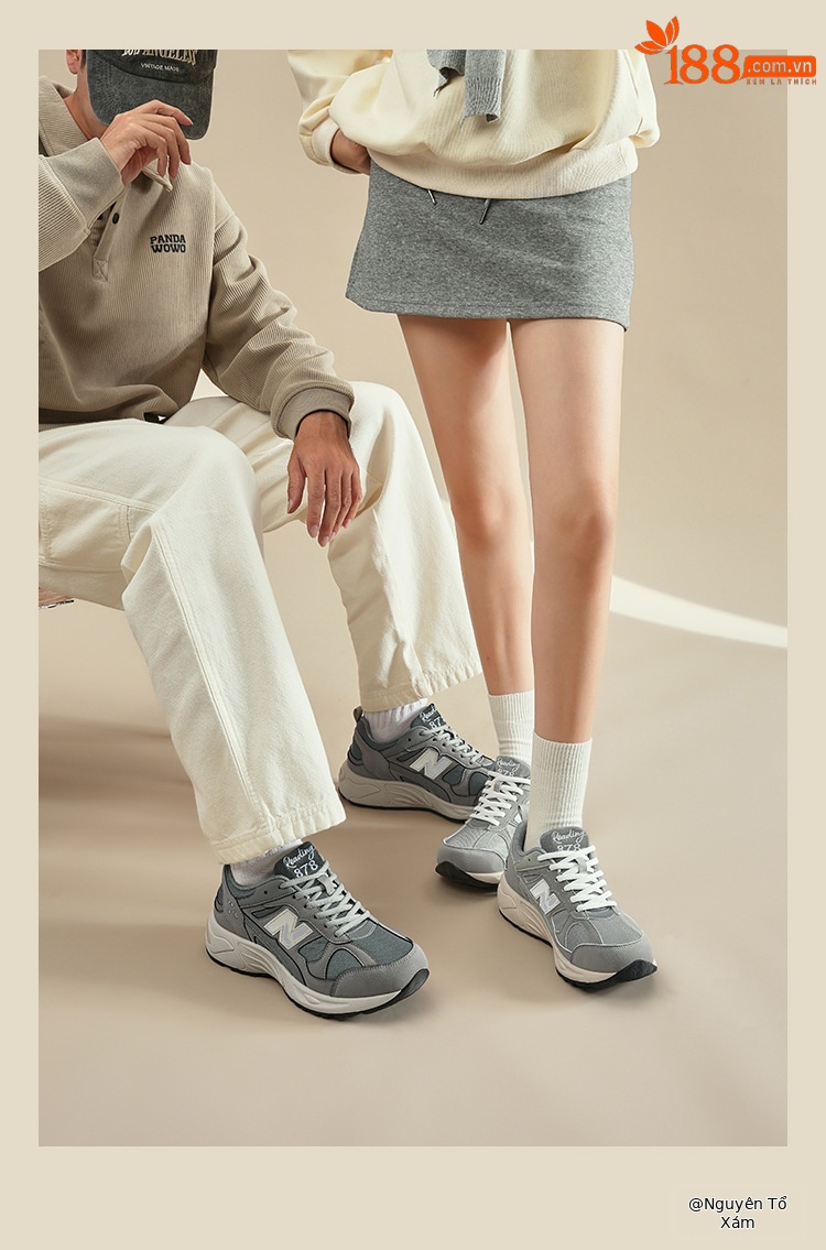 Giày thể thao retro unisex Putian Xuân Thu Balance Cool Running N878 đế dày giảm chấn — 878 Yuanzu màu xám chi tiết 11
