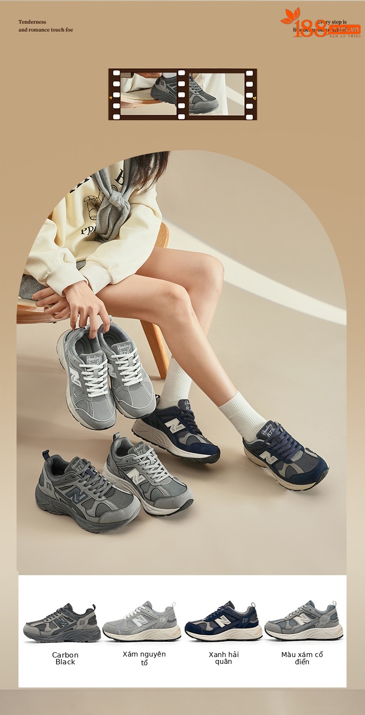 Giày thể thao retro unisex Putian Xuân Thu Balance Cool Running N878 đế dày giảm chấn — 878 Yuanzu màu xám chi tiết 20