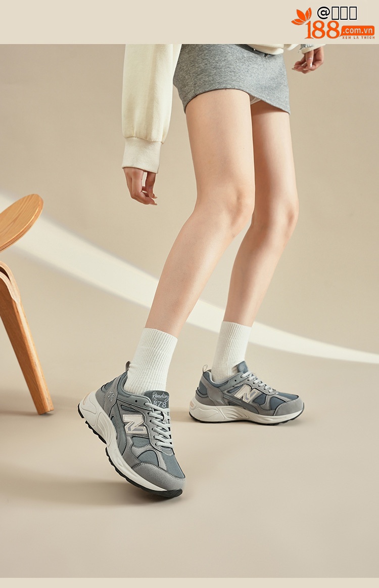 Giày thể thao retro unisex Putian Xuân Thu Balance Cool Running N878 đế dày giảm chấn — 878 Yuanzu màu xám chi tiết 25