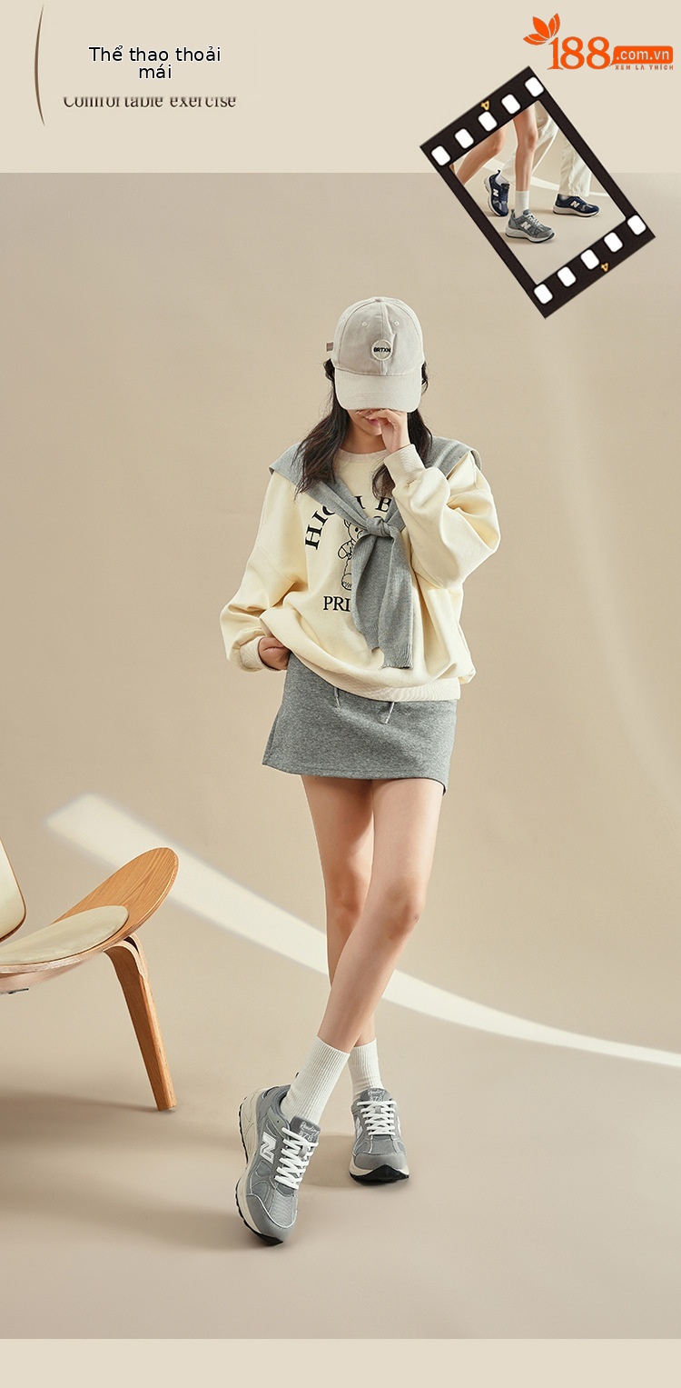 Giày thể thao retro unisex Putian Xuân Thu Balance Cool Running N878 đế dày giảm chấn — 878 Yuanzu màu xám chi tiết 26