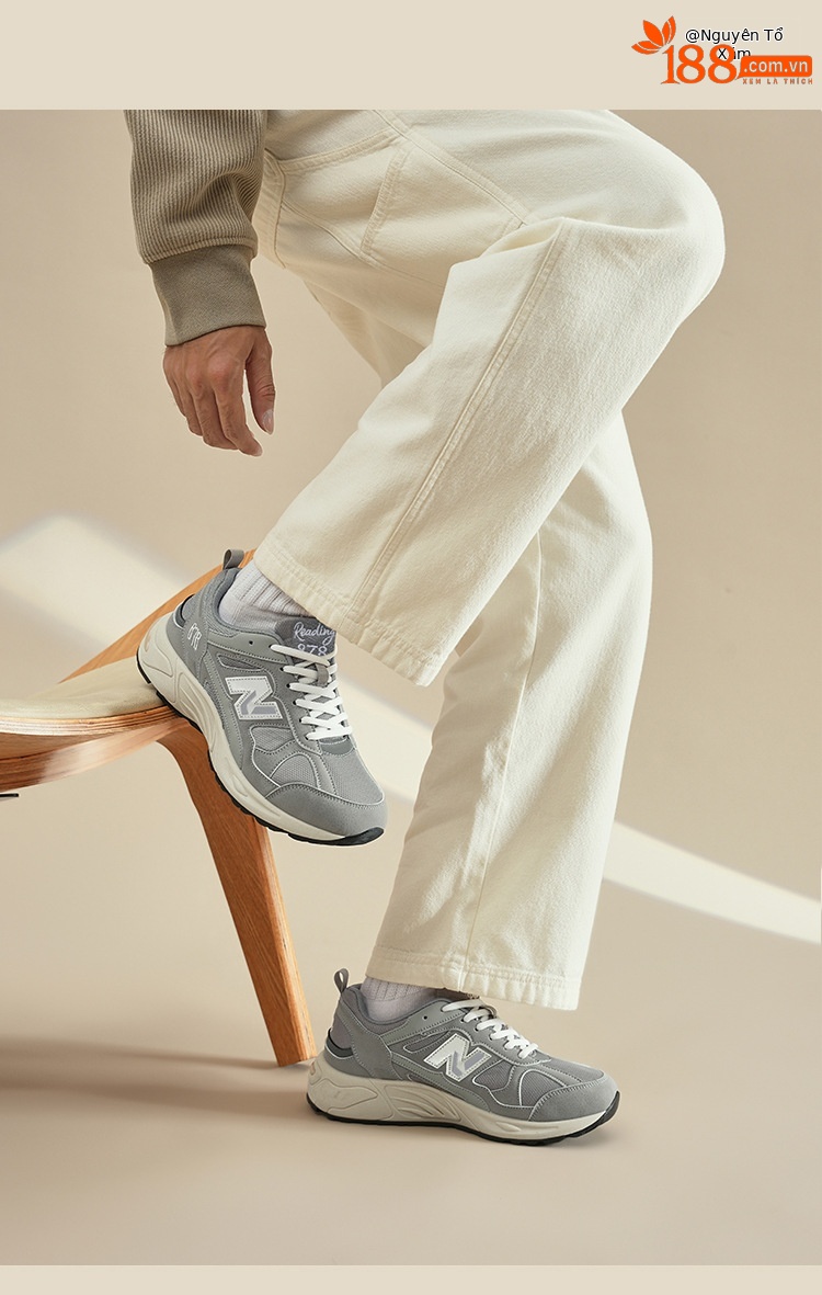 Giày thể thao retro unisex Putian Xuân Thu Balance Cool Running N878 đế dày giảm chấn — 878 Yuanzu màu xám chi tiết 28