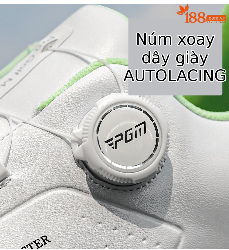 Giày Golf PGM Nam Chống Thấm Nước Phiên Bản Rộng Đệm Núm Dây — Mực trắng [Đế giữa chống sốc/gai chống trượt/mặt trên chống thấm nước] XZ441 chi tiết 15