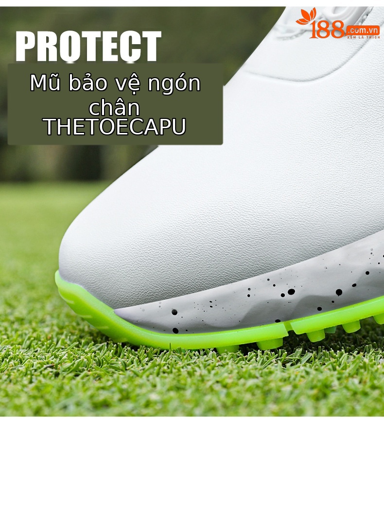Giày Golf PGM Nam Chống Thấm Nước Phiên Bản Rộng Đệm Núm Dây — Mực trắng [Đế giữa chống sốc/gai chống trượt/mặt trên chống thấm nước] XZ441 chi tiết 18
