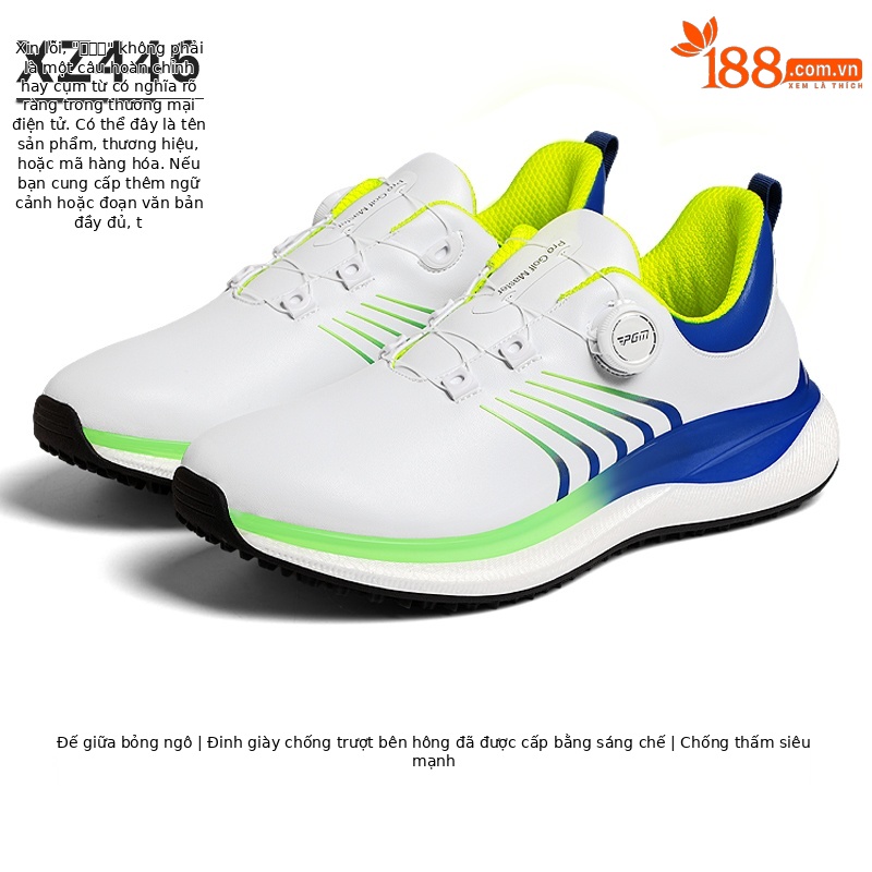 Giày golf nam PGM siêu nhẹ đế giữa bỏng ngô chống thấm nước — Qingchi White [Siêu chống nước/Đế giữa bỏng ngô/Giày chống trượt] XZ446
