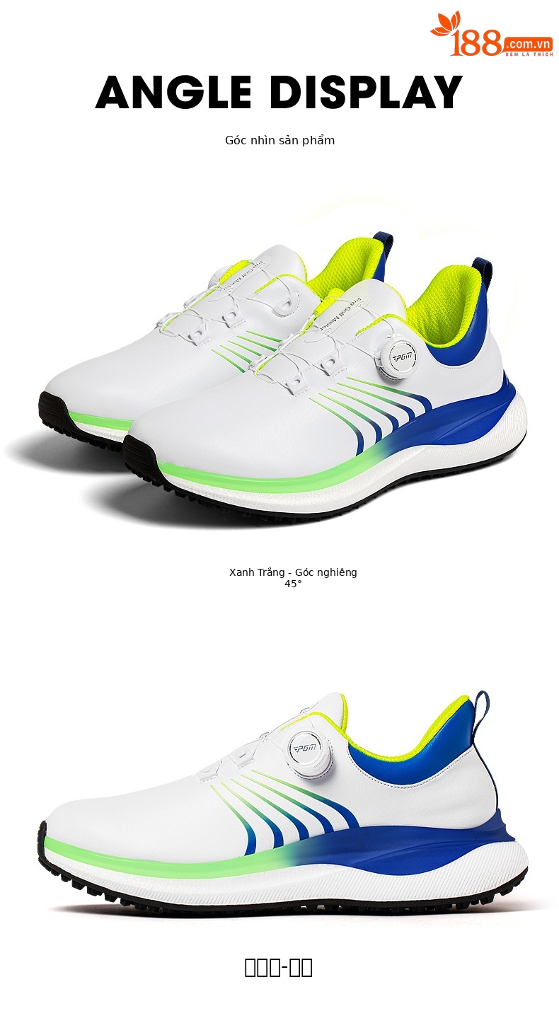 Giày golf nam PGM siêu nhẹ đế giữa bỏng ngô chống thấm nước — Qingchi White [Siêu chống nước/Đế giữa bỏng ngô/Giày chống trượt] XZ446 chi tiết 20