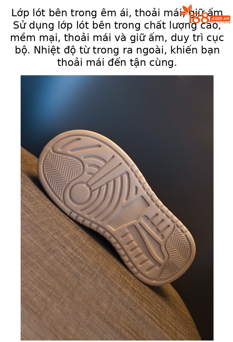 Giày boot nữ cổ cao lót lông cừu đế dày tăng chiều cao, dán Velcro — màu đen chi tiết 8