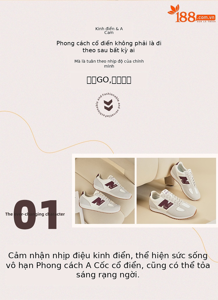 Giày sneaker nam phong cách cổ điển đa năng Forrest Gump — 471m trắng chi tiết 4