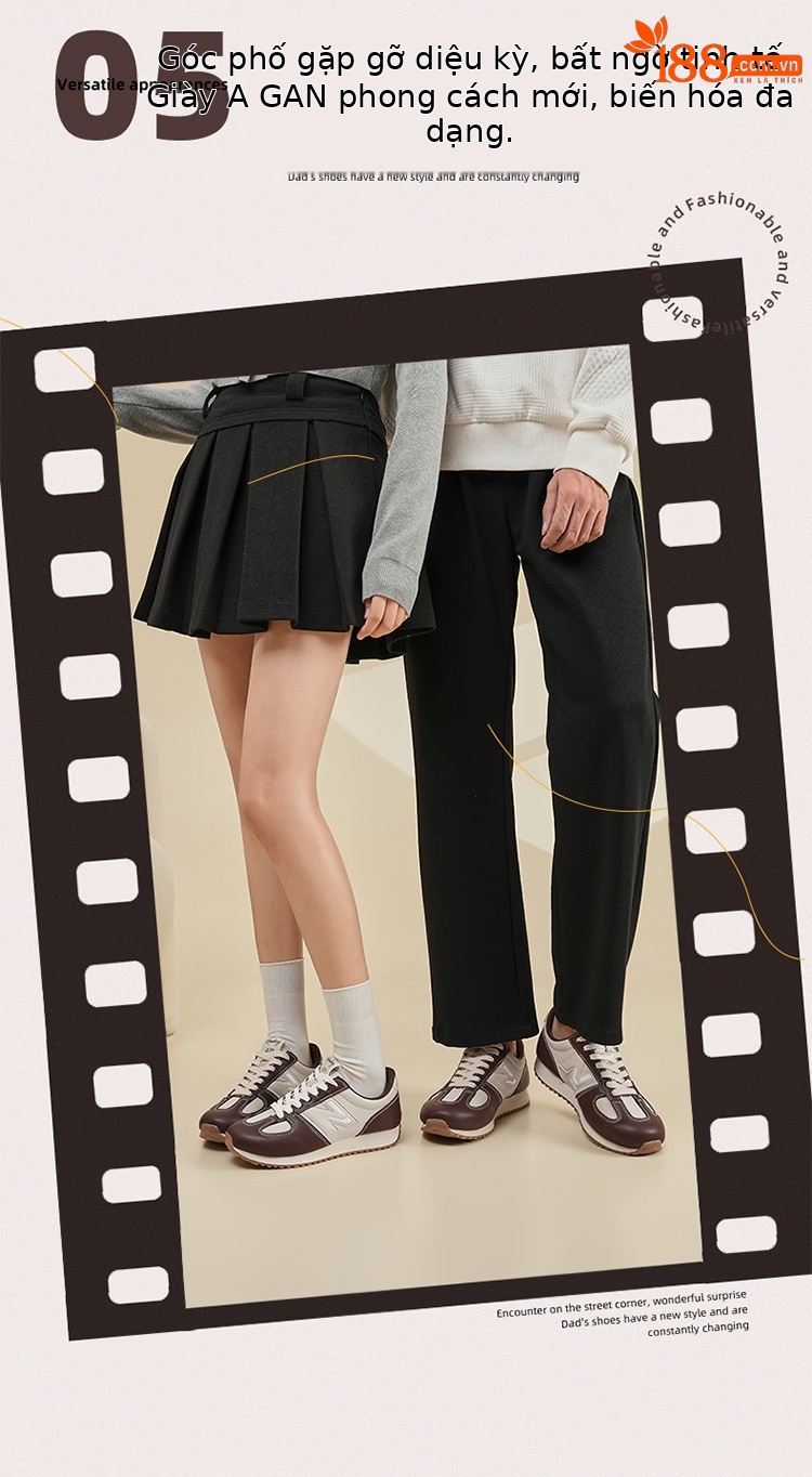 Giày sneaker nam phong cách cổ điển đa năng Forrest Gump — 471m trắng chi tiết 10
