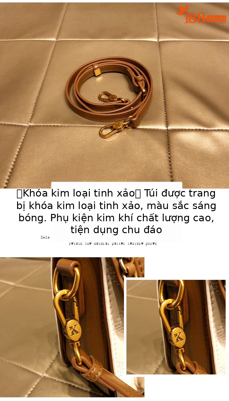 Túi đeo chéo da thật dáng vuông nhỏ phong cách retro thu đông — Gấu Nhỏ/Bu Bu/Trắng, Gấu Nhỏ/Bu Bu/Đen chi tiết 6