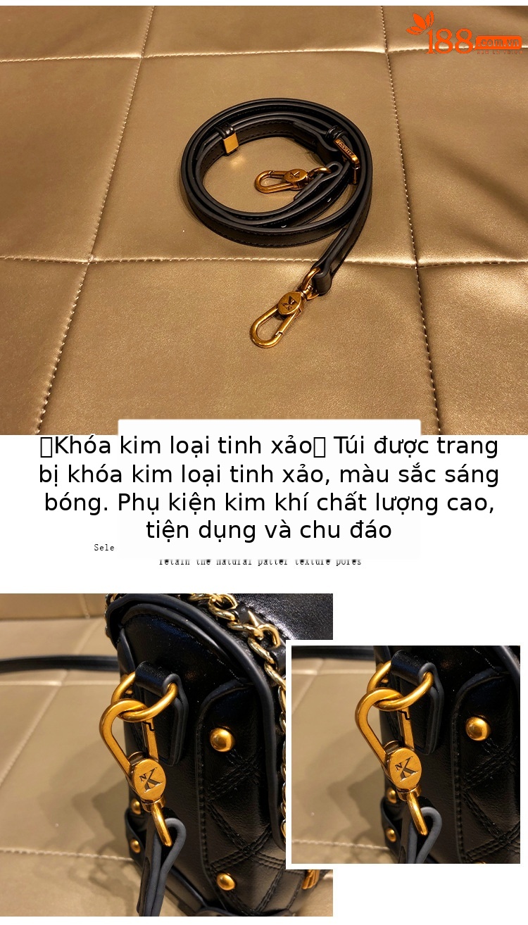 Túi đeo chéo da cao cấp dáng vuông nhỏ phong cách Hàn Quốc — Gấu Nhỏ/Bu Bu/Đen, Gấu Nhỏ/Bu Bu/Trắng chi tiết 5