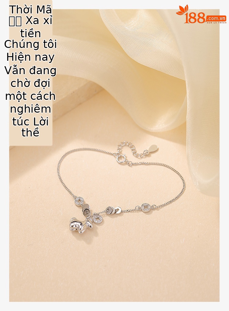 Vòng tay bạc S925 hình đồng xu ngựa hoàng đạo ba chiều — một mảnh chi tiết 1