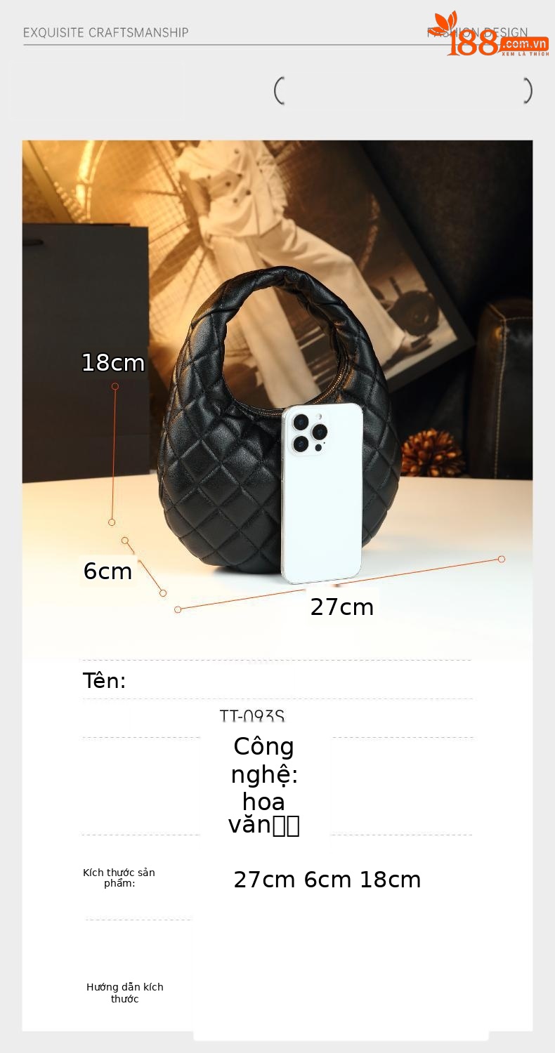 Túi xách nữ hình lưỡi liềm da thật phong cách vintage — cà phê đá, màu nâu mờ, Mẫu cừu màu đen, Họa tiết cừu màu đỏ tía chi tiết 3