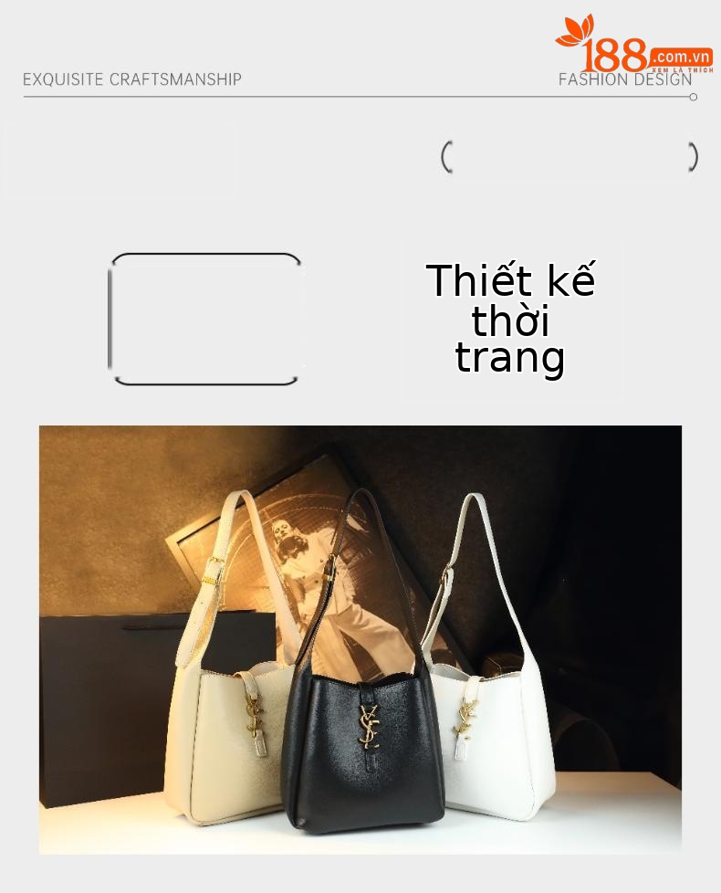 Túi bucket da thật nữ rút dây, thiết kế độc đáo, dung tích lớn, kiểu dáng thời trang — màu đen, trắng, quả mơ chi tiết 4