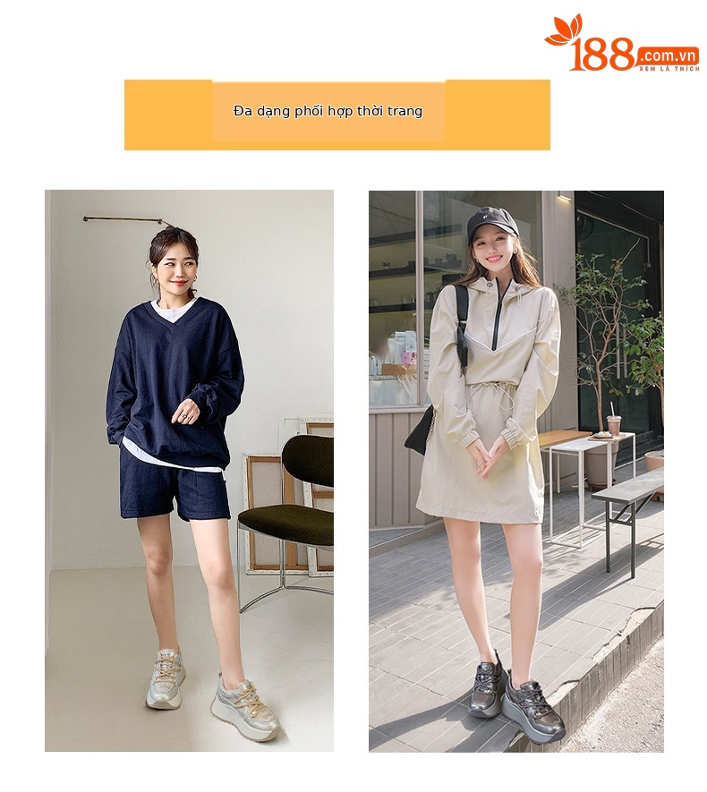 Giày sneaker nữ đế dày chunky phong cách cổ điển phối màu thời trang — M2992-1 plus nhung màu sâm panh, M2992 lót đơn màu sâm panh, M2992 lót đơn màu tím, M2992-1 plus nhung tím chi tiết 6